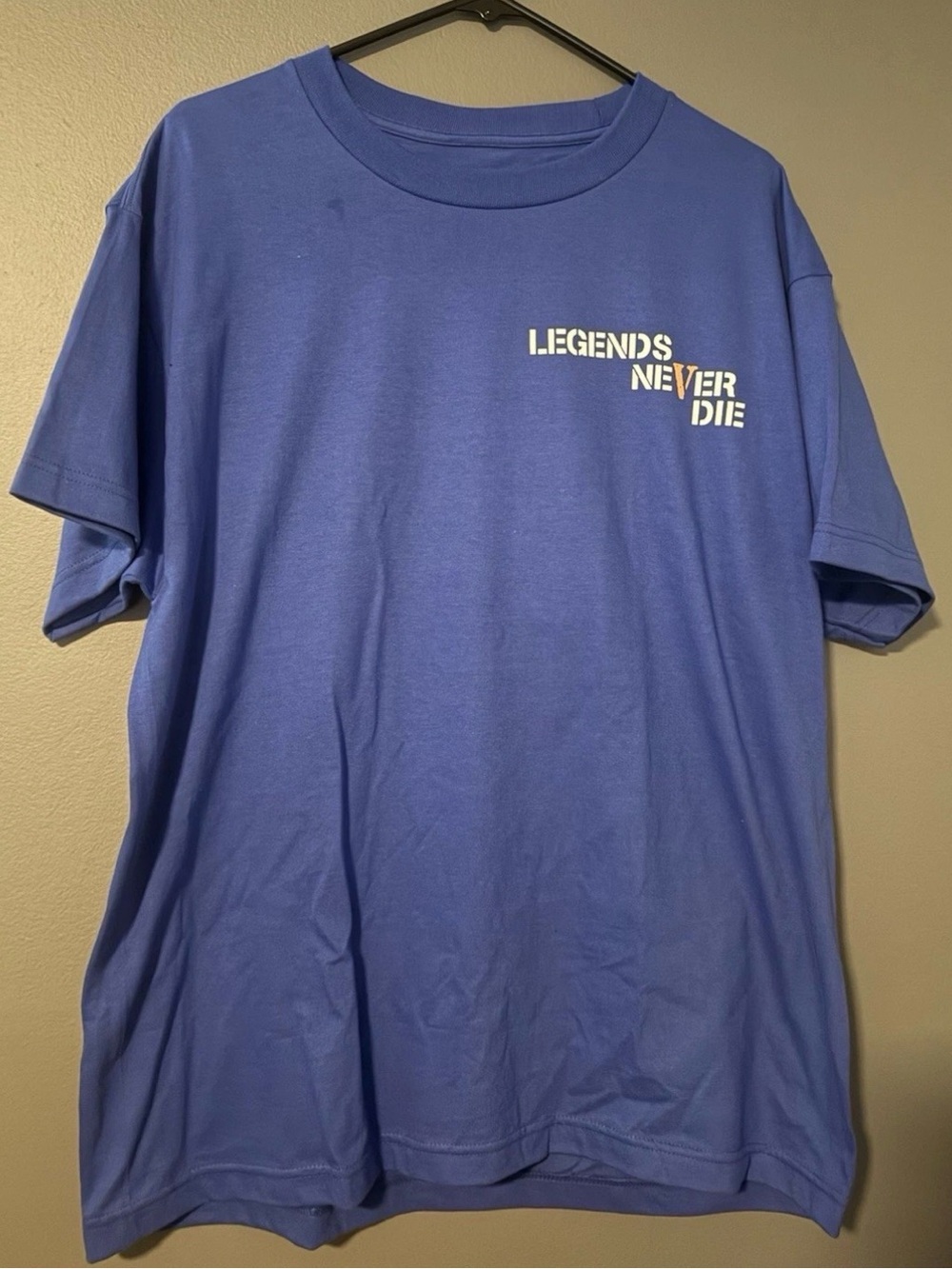 VLONE Juice Wrld 999 Legends Never Die Graphic T-Shirt Blue Cotton Men L